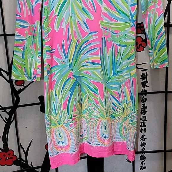 Lilly Pulitzer Tiki Palm Cotton Pastel Print Dress Size XXS - Picture 4 of 7